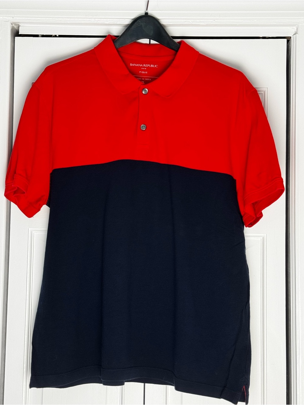 Banana Republic Men’s Two-Tone Polo – Red & Navy